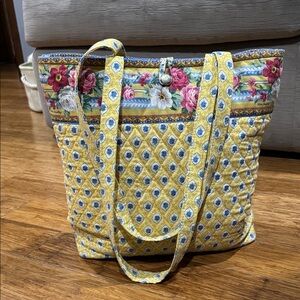 Vera Bradley Yellow Floral Quilted Tote